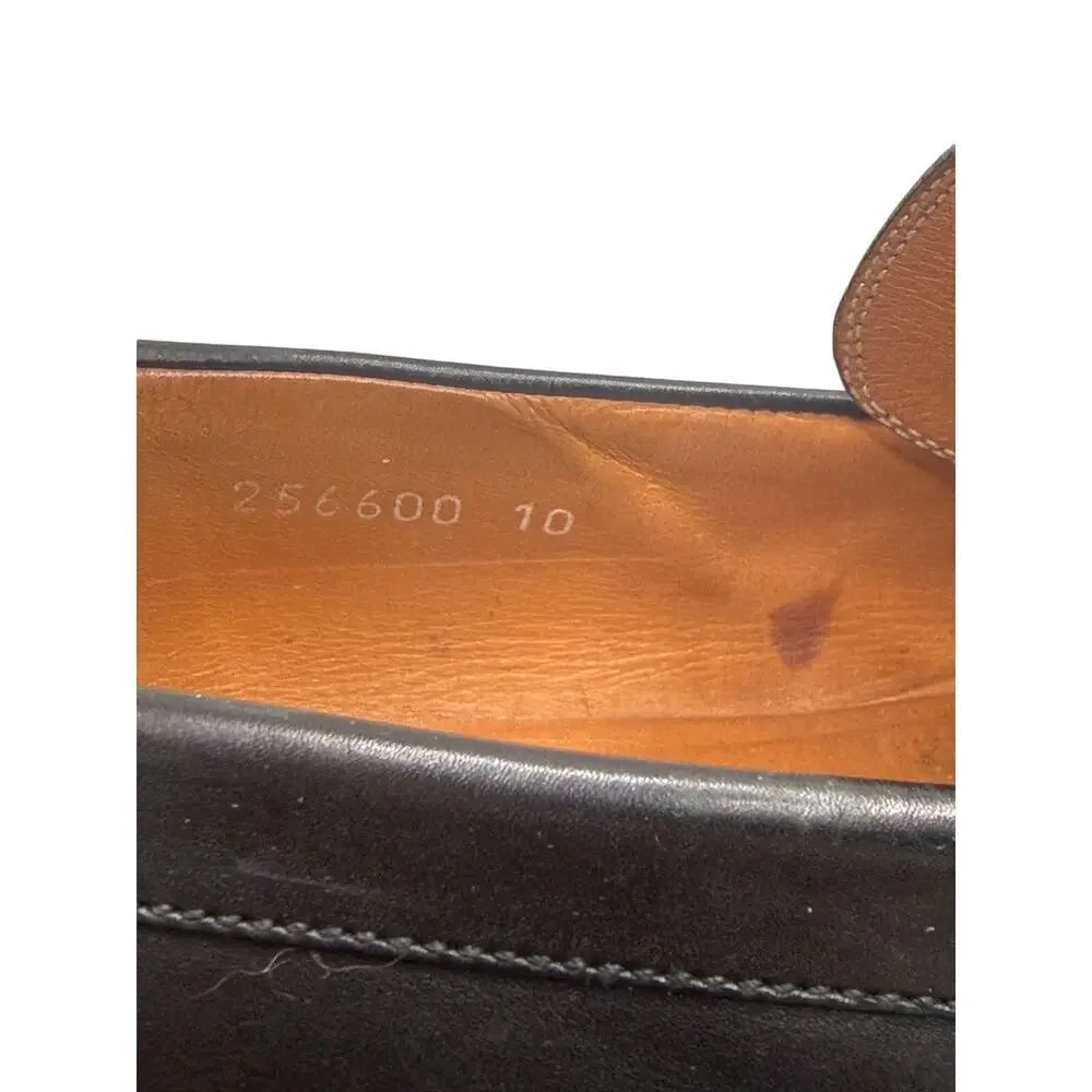 Gucci Men's Interlocking G Logo Loafers Black Leather Size 10